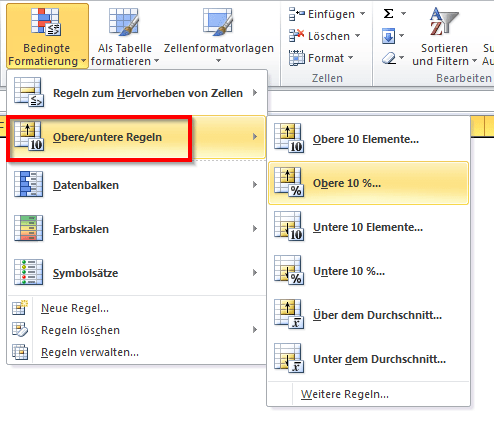 17 - Excel-Zellen_formatieren_durch_Daten-menue_obere-untere - Excelwerk_de